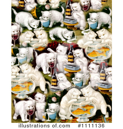Royalty-Free (RF) Cats Clipart Illustration by Prawny Vintage - Stock Sample #1111136