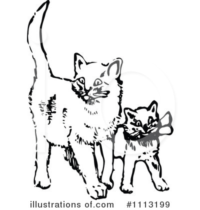 Royalty-Free (RF) Cats Clipart Illustration by Prawny Vintage - Stock Sample #1113199