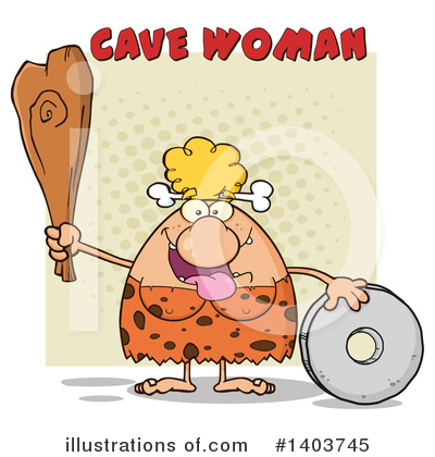 Royalty-Free (RF) Cave Woman Clipart Illustration by Hit Toon - Stock Sample #1403745