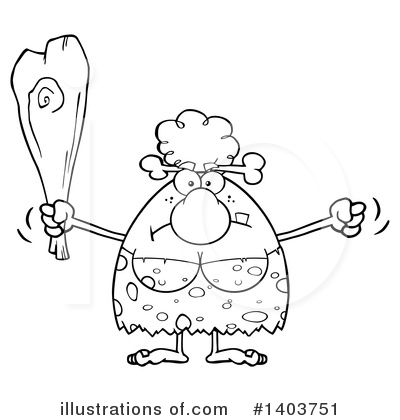 Royalty-Free (RF) Cave Woman Clipart Illustration by Hit Toon - Stock Sample #1403751