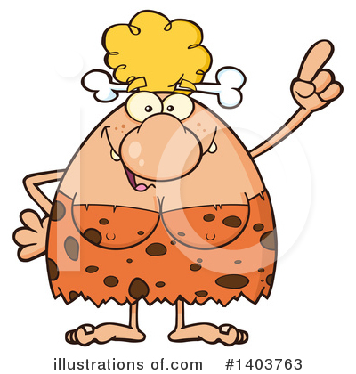 Royalty-Free (RF) Cave Woman Clipart Illustration by Hit Toon - Stock Sample #1403763