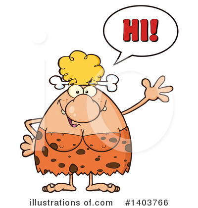 Royalty-Free (RF) Cave Woman Clipart Illustration by Hit Toon - Stock Sample #1403766