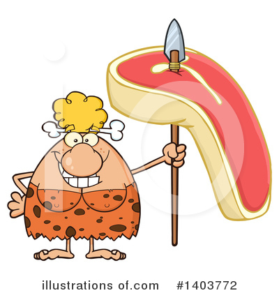 Royalty-Free (RF) Cave Woman Clipart Illustration by Hit Toon - Stock Sample #1403772