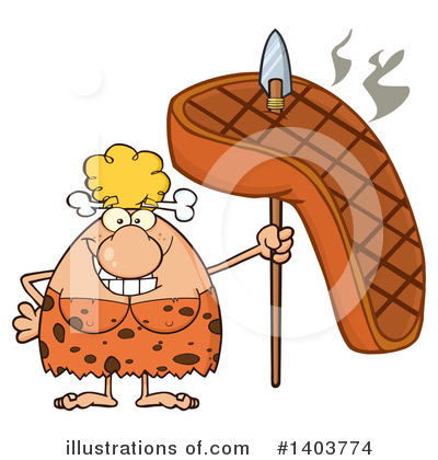 Royalty-Free (RF) Cave Woman Clipart Illustration by Hit Toon - Stock Sample #1403774