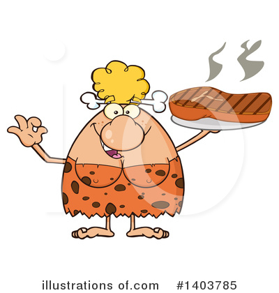 Royalty-Free (RF) Cave Woman Clipart Illustration by Hit Toon - Stock Sample #1403785