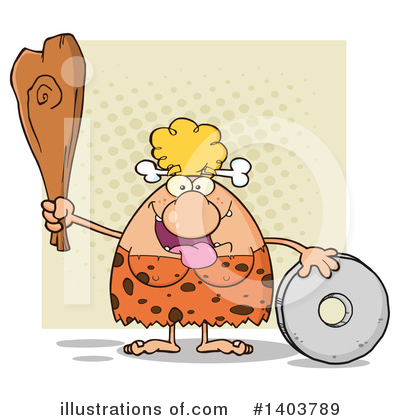 Royalty-Free (RF) Cave Woman Clipart Illustration by Hit Toon - Stock Sample #1403789