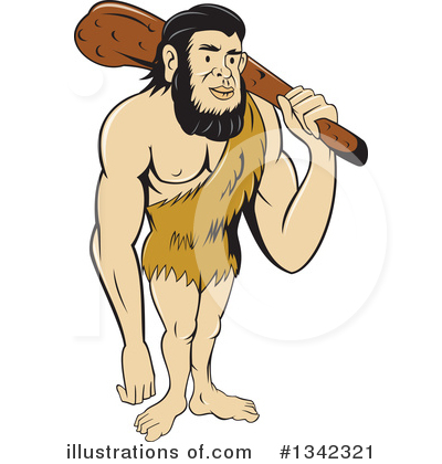 Royalty-Free (RF) Caveman Clipart Illustration by patrimonio - Stock Sample #1342321
