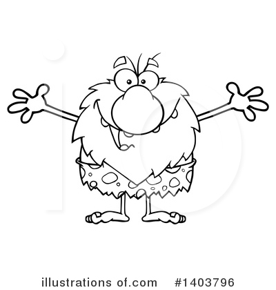 Royalty-Free (RF) Caveman Clipart Illustration by Hit Toon - Stock Sample #1403796