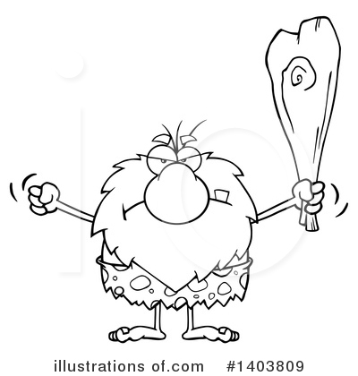 Royalty-Free (RF) Caveman Clipart Illustration by Hit Toon - Stock Sample #1403809