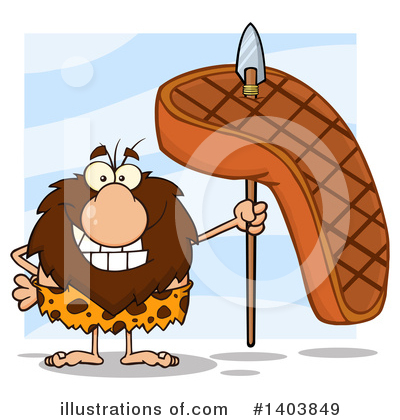 Royalty-Free (RF) Caveman Clipart Illustration by Hit Toon - Stock Sample #1403849
