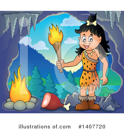 Royalty-Free (RF) Caveman Clipart Illustration by visekart - Stock Sample #1407720
