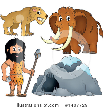 Royalty-Free (RF) Caveman Clipart Illustration by visekart - Stock Sample #1407729