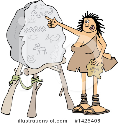 Cavewoman with saggy boobs Stock Illustration