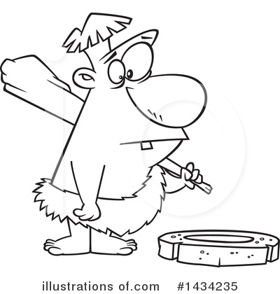 Royalty-Free (RF) Caveman Clipart Illustration by toonaday - Stock Sample #1434235