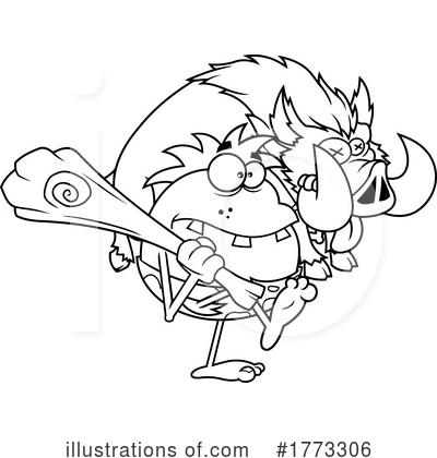Royalty-Free (RF) Caveman Clipart Illustration by Hit Toon - Stock Sample #1773306