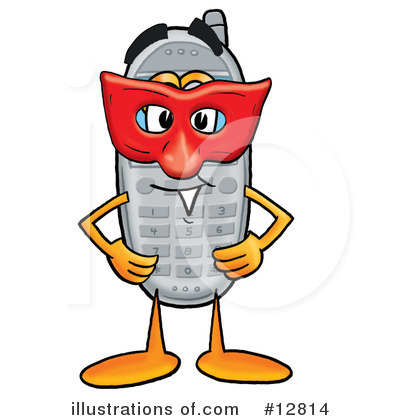 Royalty-Free (RF) Cell Phone Character Clipart Illustration by Mascot Junction - Stock Sample #12814