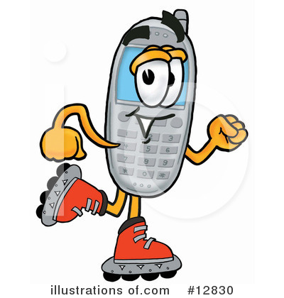 Royalty-Free (RF) Cell Phone Character Clipart Illustration by Mascot Junction - Stock Sample #12830