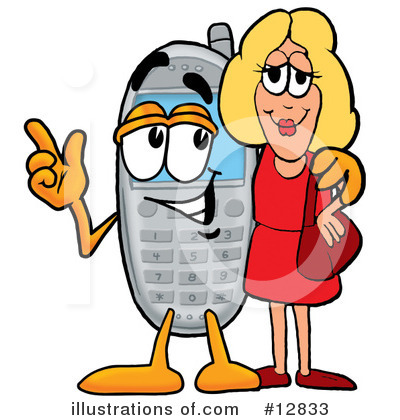 Royalty-Free (RF) Cell Phone Character Clipart Illustration by Mascot Junction - Stock Sample #12833