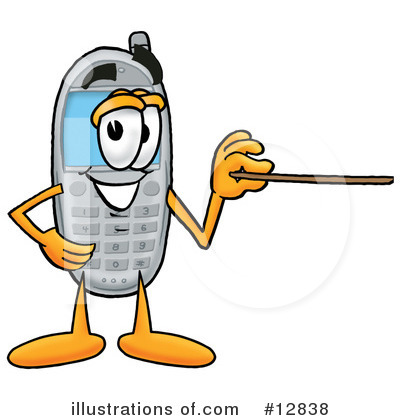 Royalty-Free (RF) Cell Phone Character Clipart Illustration by Mascot Junction - Stock Sample #12838