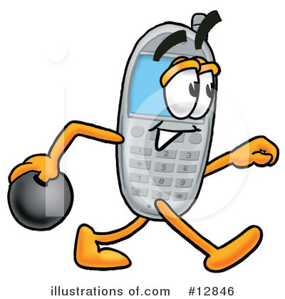 Royalty-Free (RF) Cell Phone Character Clipart Illustration by Mascot Junction - Stock Sample #12846