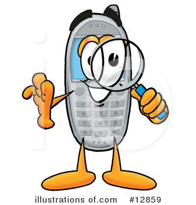 Royalty-Free (RF) Cell Phone Character Clipart Illustration by Mascot Junction - Stock Sample #12859