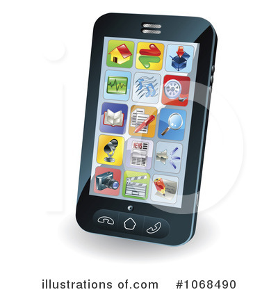 Royalty-Free (RF) Cell Phone Clipart Illustration by AtStockIllustration - Stock Sample #1068490