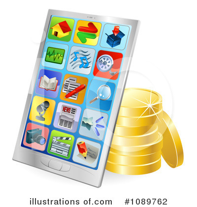 Royalty-Free (RF) Cell Phone Clipart Illustration by AtStockIllustration - Stock Sample #1089762