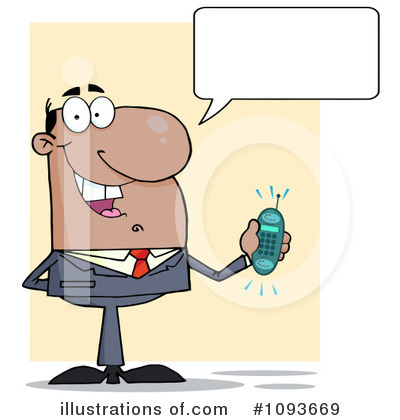 Royalty-Free (RF) Cell Phone Clipart Illustration by Hit Toon - Stock Sample #1093669