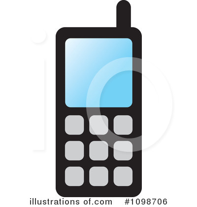 Royalty-Free (RF) Cell Phone Clipart Illustration by Lal Perera - Stock Sample #1098706
