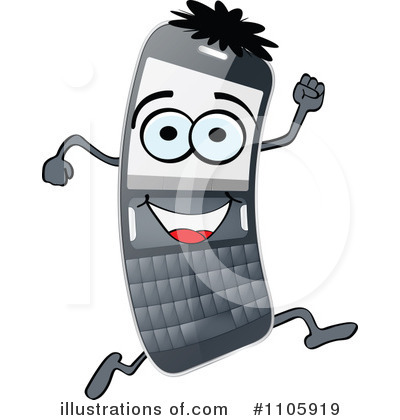 Royalty-Free (RF) Cell Phone Clipart Illustration by Andrei Marincas - Stock Sample #1105919
