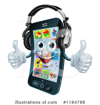 Royalty-Free (RF) Cell Phone Clipart Illustration by AtStockIllustration - Stock Sample #1184788