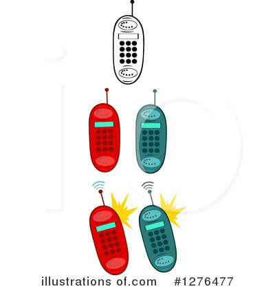 Royalty-Free (RF) Cell Phone Clipart Illustration by Hit Toon - Stock Sample #1276477