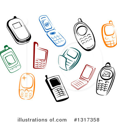 Royalty-Free (RF) Cell Phone Clipart Illustration by Vector Tradition SM - Stock Sample #1317358