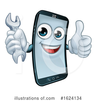 Royalty-Free (RF) Cell Phone Clipart Illustration by AtStockIllustration - Stock Sample #1624134
