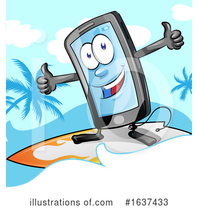 Royalty-Free (RF) Cell Phone Clipart Illustration by Domenico Condello - Stock Sample #1637433