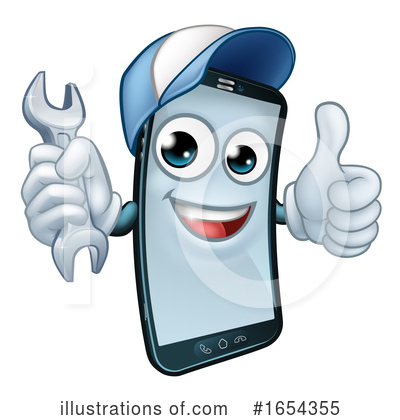 Royalty-Free (RF) Cell Phone Clipart Illustration by AtStockIllustration - Stock Sample #1654355