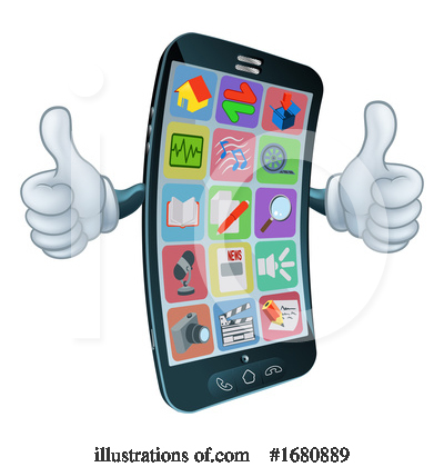 Royalty-Free (RF) Cell Phone Clipart Illustration by AtStockIllustration - Stock Sample #1680889