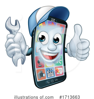 Royalty-Free (RF) Cell Phone Clipart Illustration by AtStockIllustration - Stock Sample #1713663