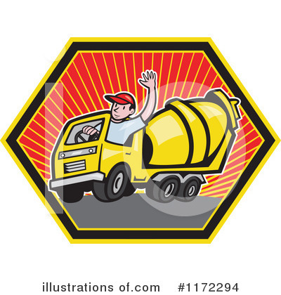 Royalty-Free (RF) Cement Truck Clipart Illustration by patrimonio - Stock Sample #1172294