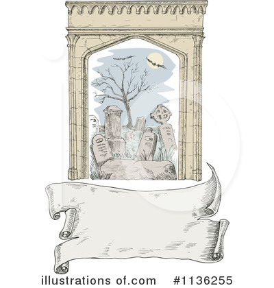 Royalty-Free (RF) Cemetery Clipart Illustration by patrimonio - Stock Sample #1136255