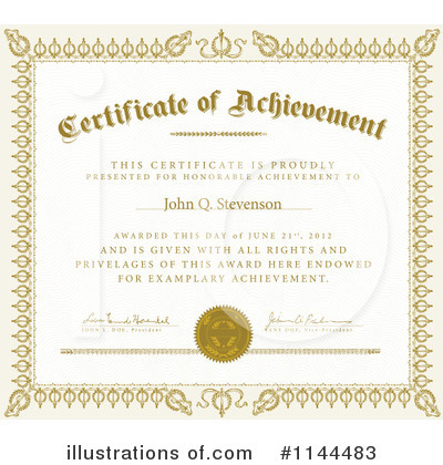 Royalty-Free (RF) Certificate Clipart Illustration by BestVector - Stock Sample #1144483