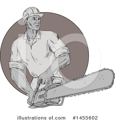 Royalty-Free (RF) Chainsaw Clipart Illustration by patrimonio - Stock Sample #1455602
