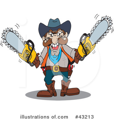 Royalty-Free (RF) Chainsaw Clipart Illustration by Dennis Holmes Designs - Stock Sample #43213
