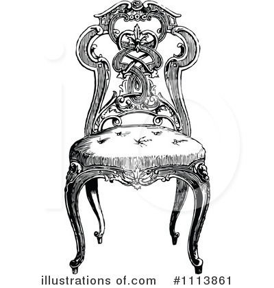 Royalty-Free (RF) Chair Clipart Illustration by Prawny Vintage - Stock Sample #1113861
