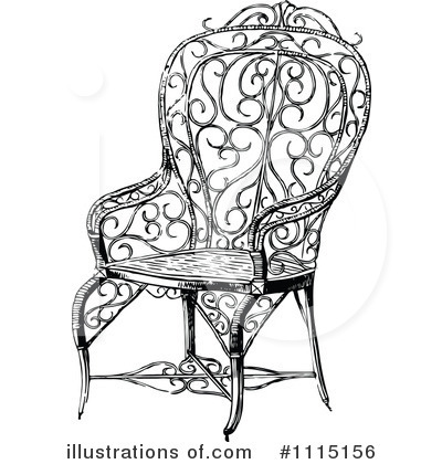 Royalty-Free (RF) Chair Clipart Illustration by Prawny Vintage - Stock Sample #1115156