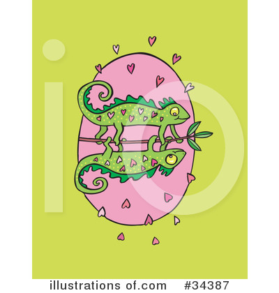 Royalty-Free (RF) Chameleon Clipart Illustration by Lisa Arts - Stock Sample #34387