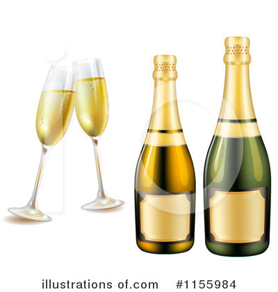 Royalty-Free (RF) Champagne Clipart Illustration by merlinul - Stock Sample #1155984
