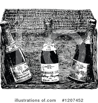 Royalty-Free (RF) Champagne Clipart Illustration by Prawny Vintage - Stock Sample #1207452
