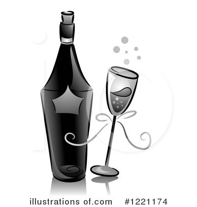 Champagne Bottle Clipart #1221174 by BNP Design Studio
