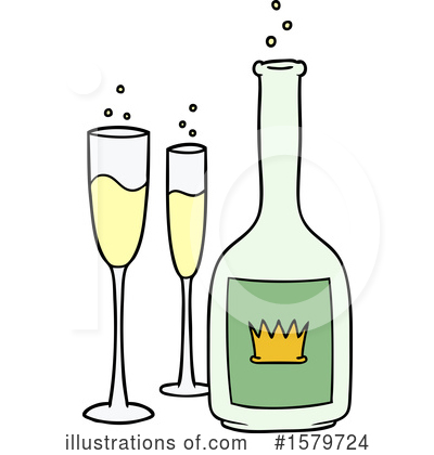 Champagne Bottle Clipart #1579724 by lineartestpilot